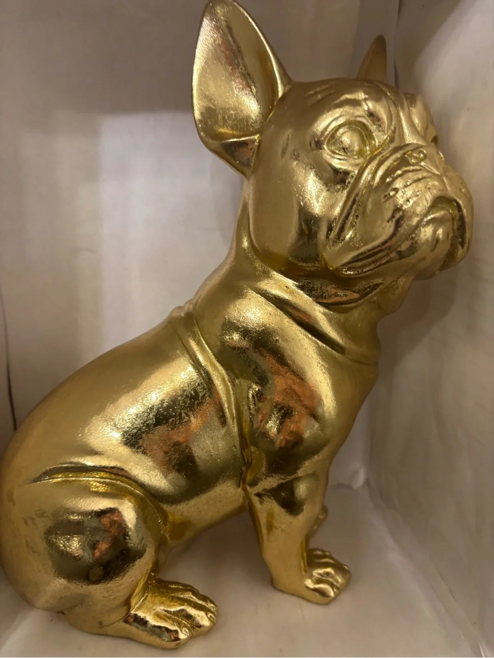 Gold French Bulldog Decorative Dog Toy Figurine